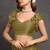 green floral print chiffon ready to wear saree | pre draped party wear saree