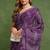 purple floral print chiffon ready to wear saree | pre draped party wear saree