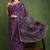 purple floral print chiffon ready to wear saree | pre draped party wear saree