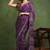 purple floral print chiffon ready to wear saree | pre draped party wear saree