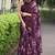 wine floral print chiffon ready to wear saree | pre draped party wear saree