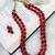 Dhivara latest two layer oval shap red pearl necklace set