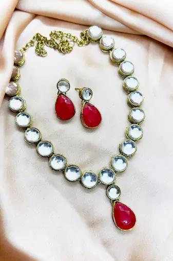 Red alloy copper jewellery set for women