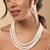 WHITE COLOR three layer pearl necklace set