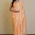 orange floral print chiffon ready to wear saree | pre draped party wear saree