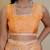 orange floral print chiffon ready to wear saree | pre draped party wear saree