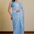 blue floral print chiffon ready to wear saree | pre draped party wear saree