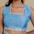 blue floral print chiffon ready to wear saree | pre draped party wear saree
