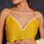 yellow floral print chiffon ready to wear saree | pre draped party wear saree