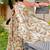 cream leaf print satin georgette ready to wear saree | pre draped party wear saree