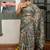 green floral print chiffon ready to wear saree | pre draped party wear saree