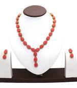 Pink metal copper jewellery set for women