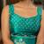 teal floral block print chiffon ready to wear saree | pre draped party wear saree