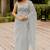 grey pastel print net ready to wear saree | pre draped party wear saree