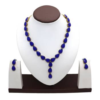 Blue metal copper jewellery set for women 1