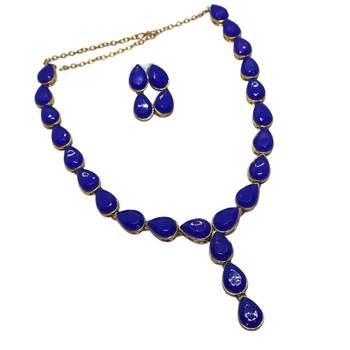 Blue metal copper jewellery set for women 2