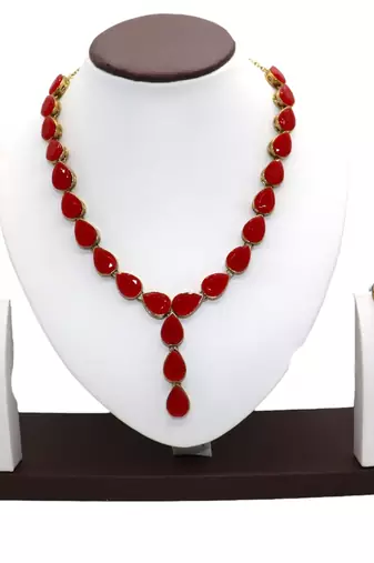 Red metal copper jewellery set for women