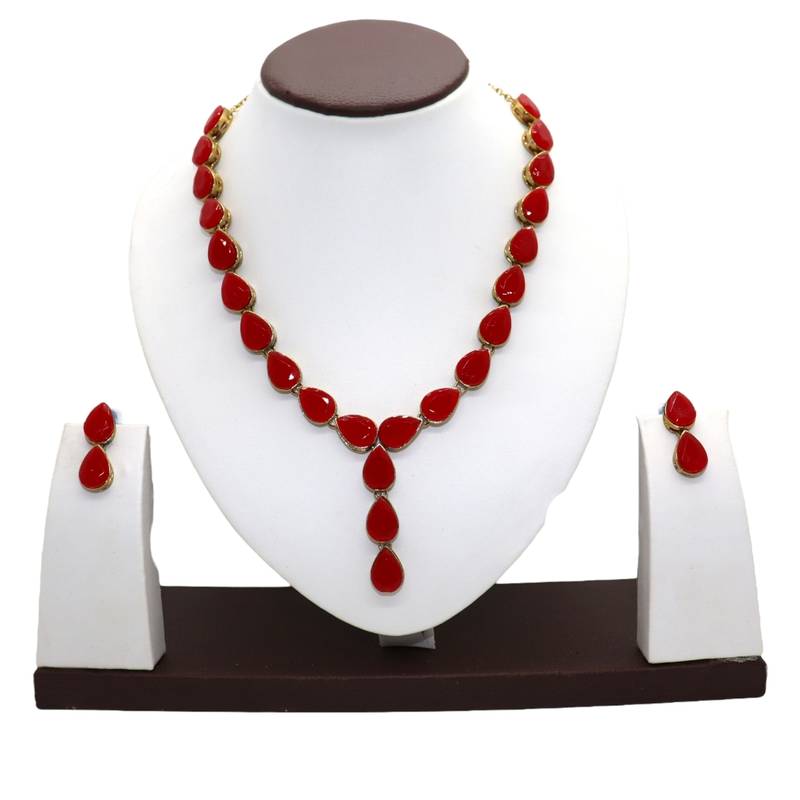 Red metal copper jewellery set for women
