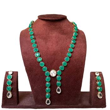 Green alloy copper jewellery set for women 2