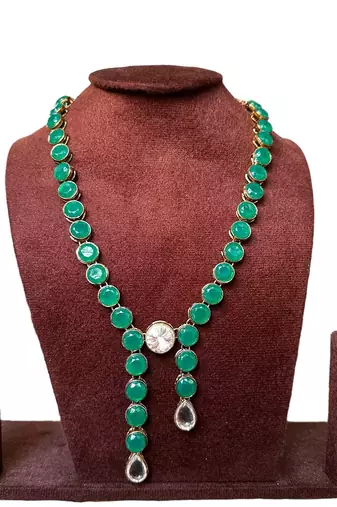 Green alloy copper jewellery set for women