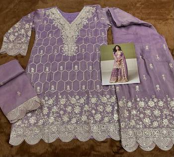 purple embroidered shimmer salwar suit 4