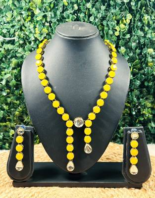 Yellow alloy copper jewellery set for women 2
