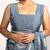 grey block print chiffon ready to wear saree | pre draped party wear saree