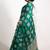 green block print chiffon ready to wear saree | pre draped party wear saree