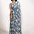 grey block print chiffon ready to wear saree | pre draped party wear saree