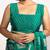 green block print chiffon ready to wear saree | pre draped party wear saree