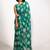 green block print chiffon ready to wear saree | pre draped party wear saree