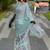 white animal print satin georgette ready to wear saree | pre draped party wear saree