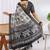 white animal print cotton blend ready to wear saree with pocket | pre draped party wear saree