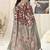 grey ajrakh print silk blend ready to wear saree with pocket | pre draped party wear saree