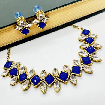Blue alloy copper jewellery set for women 1
