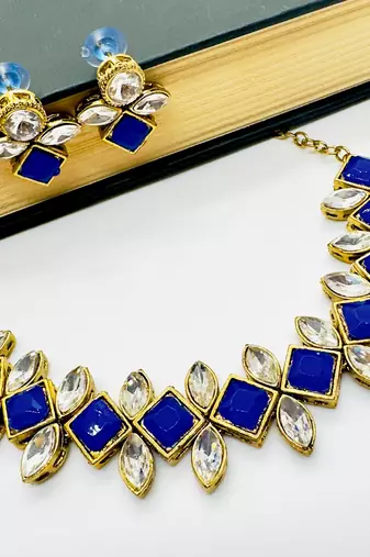 Blue alloy copper jewellery set for women