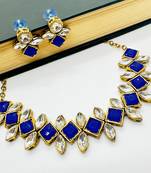 Blue alloy copper jewellery set for women