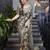 blue ajrakh print silk blend ready to wear saree with pocket | pre draped party wear saree
