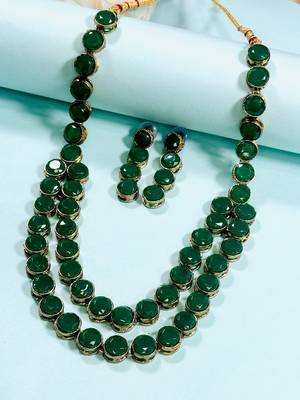 Two layer green alloy jewellery set 1
