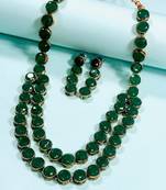 Two layer green alloy jewellery set