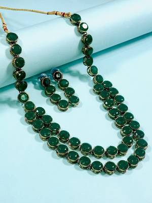 Two layer green alloy jewellery set 2