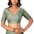 blue ajrakh print silk blend ready to wear saree with pocket | pre draped party wear saree