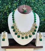 Green alloy copper jewellery set for women