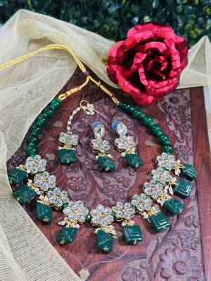Green alloy copper jewellery set for women 2