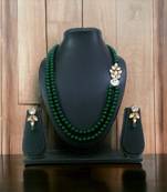 Stylish copper plated twinkling leaves two layer necklace black