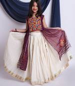 Navaratri special silver gota patti work lehenga with patch work top for kids