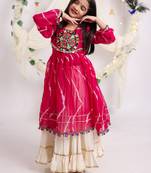 Navaratri special silver gota patti work lehenga with patch work top for kids