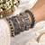 Oxidized Silver Bangle Set of 5, Indian Kada Bracelet Set, Boho Tribal openable Bangles