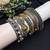 Oxidized Silver dual tone Kada Bangles Set of 5, Indian Tribal Bangles, Antique Silver Gold Bracelet Set
