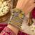Set of 4 Dual Tone Brass Bangle Kada, Indian Oxidized Silver Gold Bangles